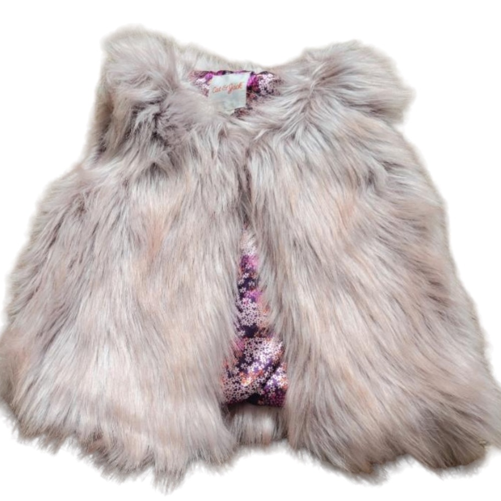 Cat & Jack Faux Fur Vest - Light Pink